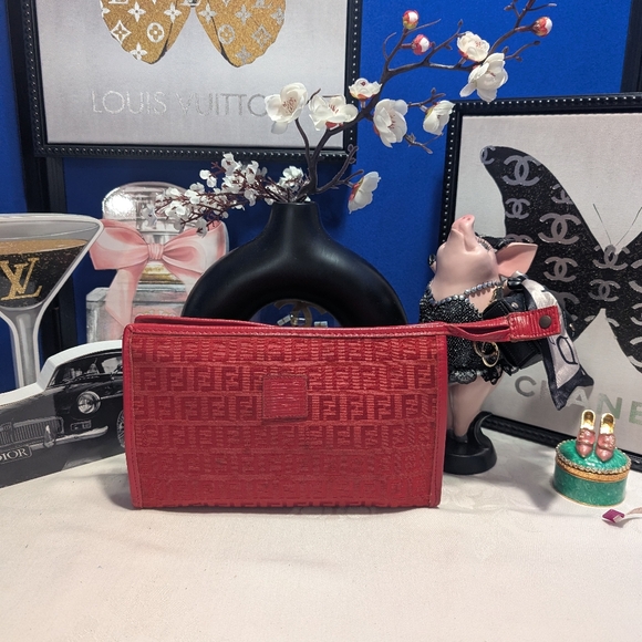 Fendi Red Clutch - Picture 1 of 11